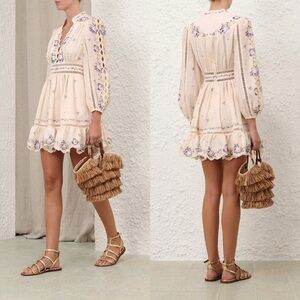 Zimmermann PATIENCE PLUNGE MINI DRESS 2